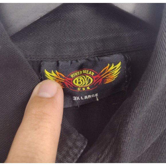 Laughlin River Run Flame Skull Cut Off Sleeveless Button Down Shirt Mens 3XL - Picture 6 of 7